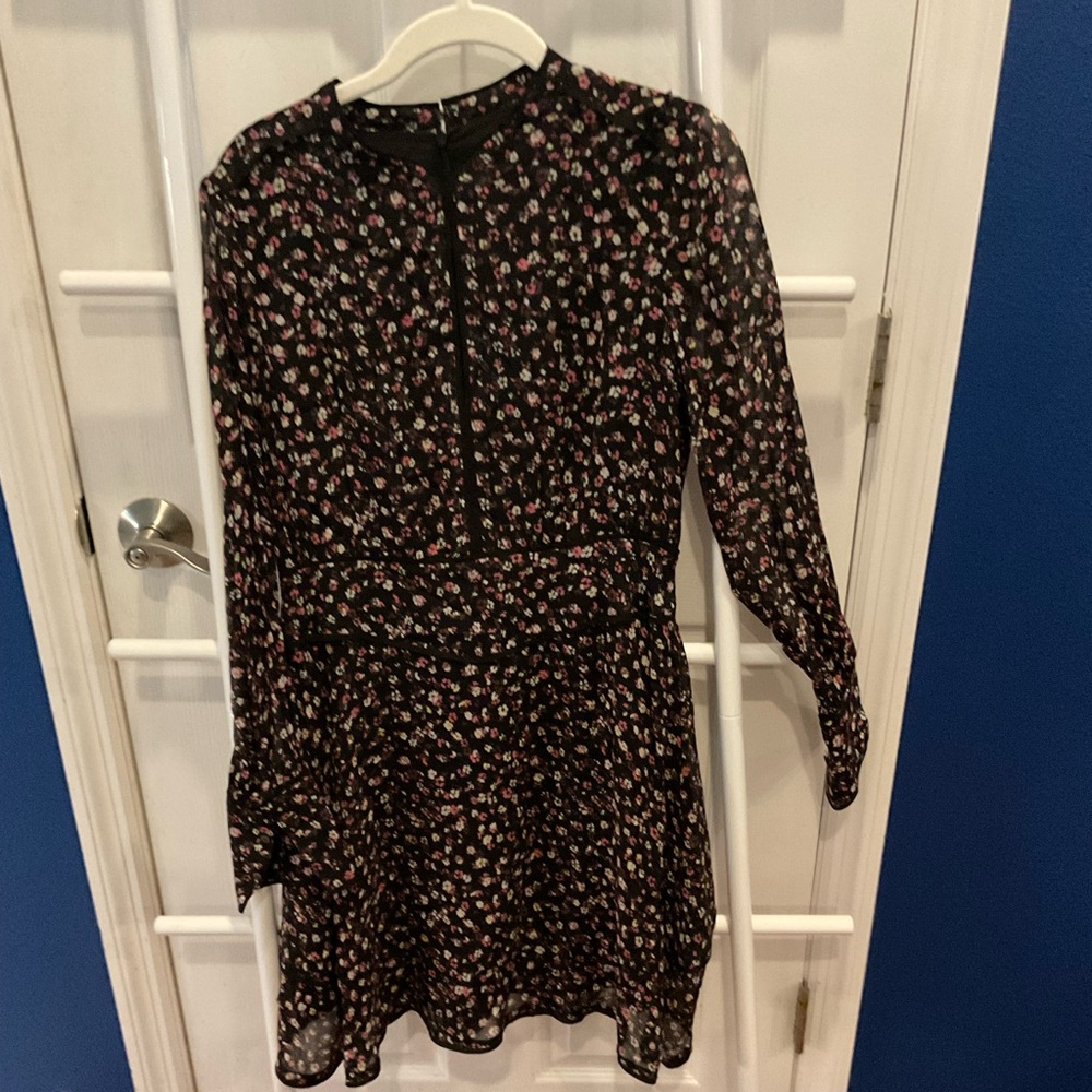 All Saints Black & Pink Floral Dress NWT 566